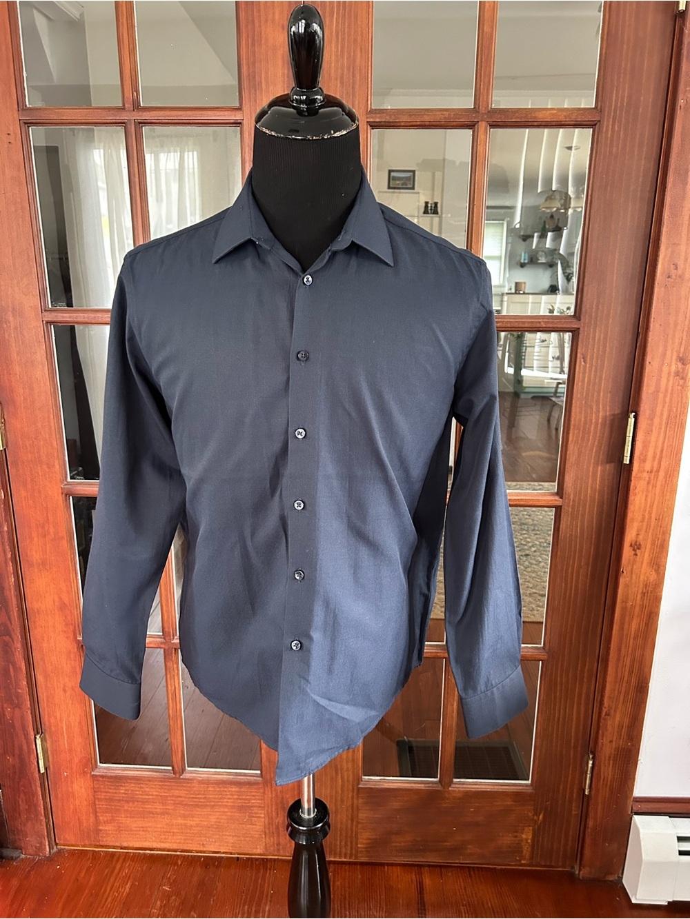 Ben Sherman Slim Fit Long Sleeve Dress Shirt L Black